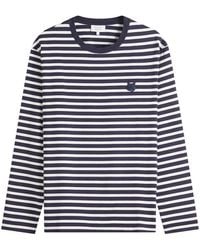 Maison Kitsuné - Fox Head Patch Marine Stripe Long Sleeve T-Shirt - Lyst