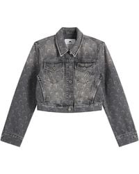 Marine Serre - Moon Laser Denim Crop Jacket - Lyst