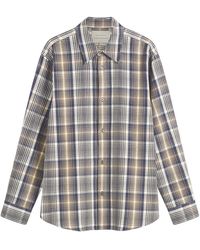 Studio Nicholson - View Brushed Check Long Sleeve Shirt - Lyst