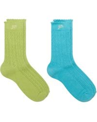 Damson Madder - Calf Length 2 Pack Pointelle Socks - Lyst