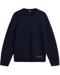 A.P.C. - Edward Intarsia Knit Sweatshirt - Lyst