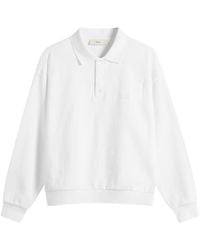DUNST - Leather Logo Collared T-Shirt - Lyst