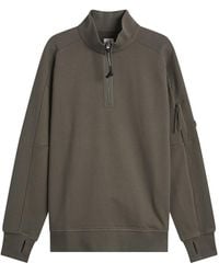 C.P. Company - Diagonal Raised Fleece Half Zip Lens Sweatshirt - Lyst