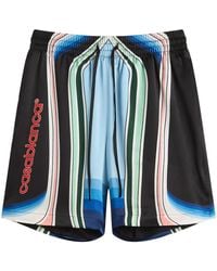 CASABLANCA - Graphic Mountain Drawstring Shorts - Lyst
