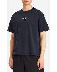 【関税込み】A.P.C. ネイビー ASICSエディション Wind Tシャツ A.P.C. x Asics Wind T-shirt | Blue | FARFETCH BN