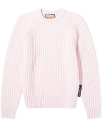 Gucci - Ribbed Crew Neck Knit Jumper - Lyst