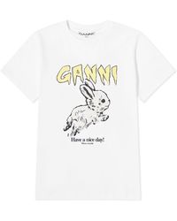 Ganni - Bunny Relaxed T-Shirt - Lyst