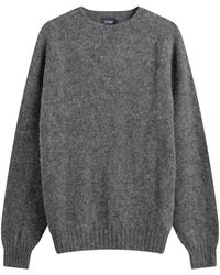 Drake's - Brushed Shetland Crewneck Jumper - Lyst