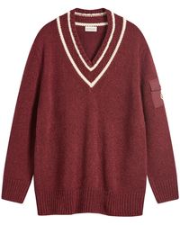 Moncler - V-Neck Varsity Sweater - Lyst