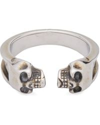 McQueen - Twin Skull Ring - Lyst