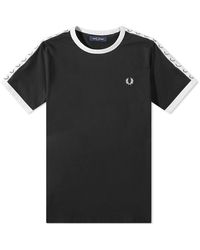Fred Perry - Taped Ringer T-shirt M4620 Black - Lyst