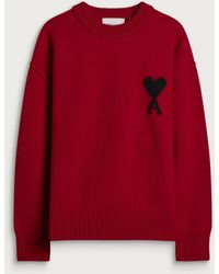 Ami Paris - Crewneck Contrasted Adc Jumper - Lyst