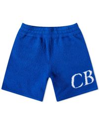 Cole Buxton Intarsia Knit Shorts - Blue