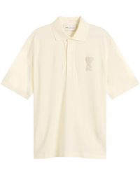 Ami Paris - Boxy Fit Polo With Ami De Coeur Knitted Patch - Lyst