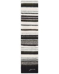 Ganni - Striped Soft Wool Scarf - Lyst