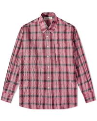 Ourlegacy レザー チェックシャツPoco Camp-Collar 48