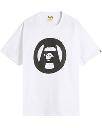 A Bathing Ape - Stencil Circle Ape Face Tee - Lyst