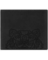 KENZO Tiger Crest Small Zipped Leather Wallet in Black for Men | Lyst