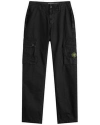 Stone Island - Old Effect Brushed Cotton Canvas Cargo Pants - Lyst