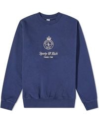 Sporty & Rich - Crown Embroidered Crew Sweat - Lyst