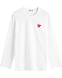COMME DES GARÇONS PLAY - Long Sleeve Basic Logo T-Shirt - Lyst