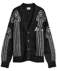 Aries - Oversized Chenille Column Knit Cardigan - Lyst