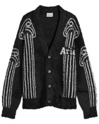 Aries - Oversized Chenille Column Knit Cardigan - Lyst