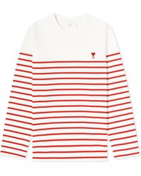 Ami Paris - Ami De Coeur Mariniere Stripe T-Shirt - Lyst