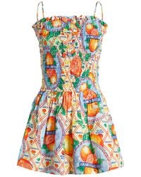 Damson Madder - Fleur Shirred Mini Dress - Lyst