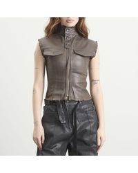 OTTOLINGER Glazed Denim Zip Top in Blue | Lyst