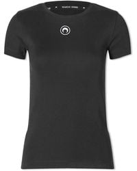 Marine Serre - Organic Cotton Rib T-Shirt - Lyst
