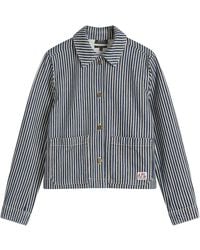 A.P.C. - Frida Stripe Denim Jacket - Lyst