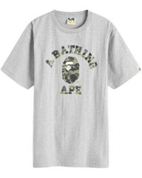 A Bathing Ape - 1St Camo College T-Shirt - Lyst