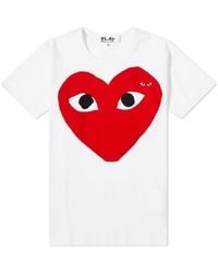 COMME DES GARÇONS PLAY - Double Heart Logo T-Shirt - Lyst