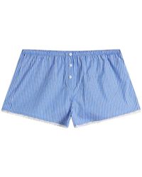 GOOD AMERICAN - Poplin Lace Trimmed Boxer Shorts - Lyst