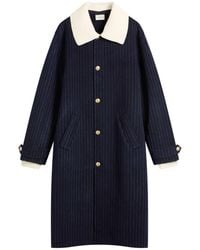 Drole de Monsieur - Drole De Monsieur Pinstripe Coat With Detachable Collar - Lyst