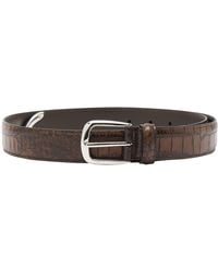 Anderson's - Andersons Narrow Stitch Trimmed Alligator Print Belt - Lyst