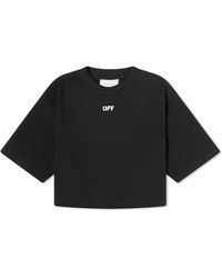 Off-White c/o Virgil Abloh - Off- Off Stamp Logo Rib Crop T-Shirt - Lyst