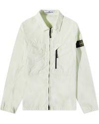 Stone Island - Brushed Cotton Canvas Canvas Zip Shirt Jacket - Lyst