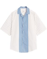Ami Paris - Camp Collar Contrast Stripe Boxy Shirt - Lyst