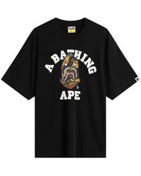 A Bathing Ape - 1St Camo Shark Seijin College T-Shirt - Lyst