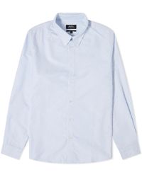 A.P.C. - Greg Log Button Down Stripe Shirt - Lyst
