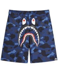 A Bathing Ape - Colour Camo Shark Sweat Shorts - Lyst