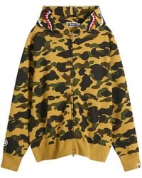 A Bathing Ape - 1St Camo Full Zip Shark Hoodie - Lyst