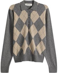 Rohe - Argyle Mouliné Polo - Lyst