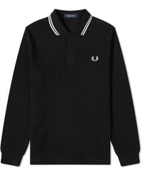 Fred Perry - Long Sleeve Twin Tipped Polo Shirt - Lyst