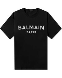 Balmain - Foil Paris Logo T-Shirt - Lyst