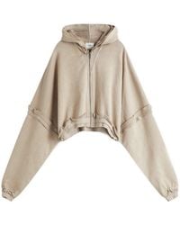 Joah Brown - Deconstructed Crop Zip Hoodie - Lyst