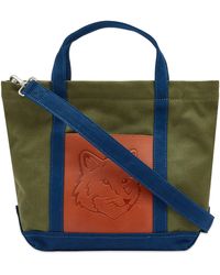 Maison Kitsuné - Fox Head Leather Pocket Mini Tote Bag - Lyst