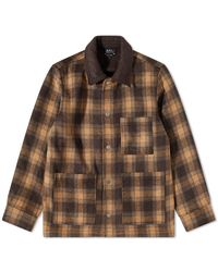 A.P.C. - New Emile Check Wool Work Jacket - Lyst